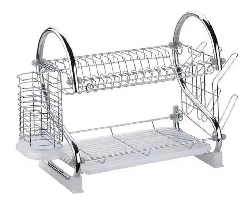 ESCURRIDOR DE PLATOS 2 NIVELES CROMADO