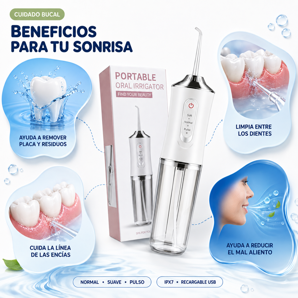 Irrigador Bucal Portátil AquaSmile™
