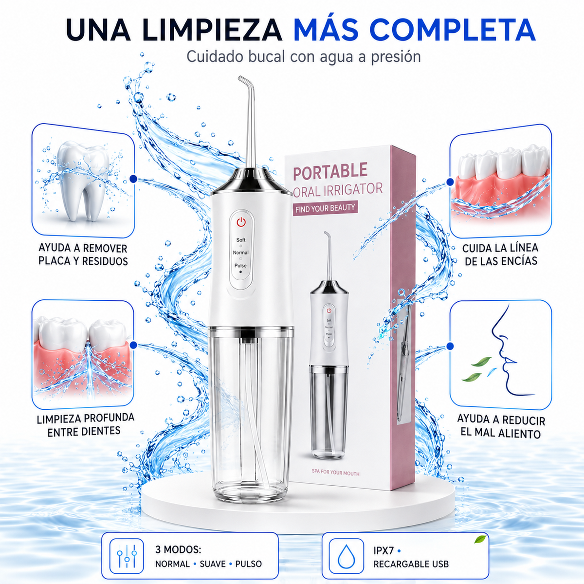 Irrigador Bucal Portátil AquaSmile™